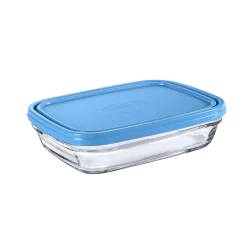 New Freshbox - Boite de conservation rectangulaire couvercle bleu 80cl Professionnels De La Restauration|Boîtes Rectangulaires