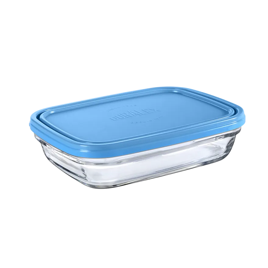New Freshbox - Boite de conservation rectangulaire couvercle bleu 80cl Professionnels De La Restauration|Boîtes Rectangulaires