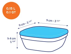 Best Freshbox - Boite de conservation carrée couvercle blanc 15cl Boîtes Carrées