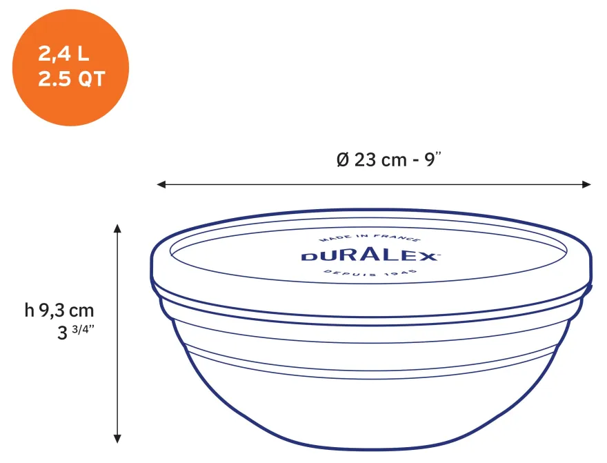 Clearance Freshbox - Boite de conservation ronde couvercle bleu 2,4L Boîtes Rondes