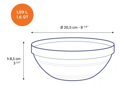 Outlet Le Gigogne - Saladier en verre Empilable 1,59L - 20,5cm Vert Professionnels De La Restauration|Saladiers