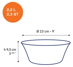 Discount Lys - Saladier en verre - Vermeil - 23cm - 2,2l Professionnels De La Restauration|Saladiers