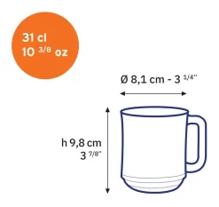Clearance Lys - Tasse en verre Bleu Marine 31 cl Professionnels De La Restauration|Mugs